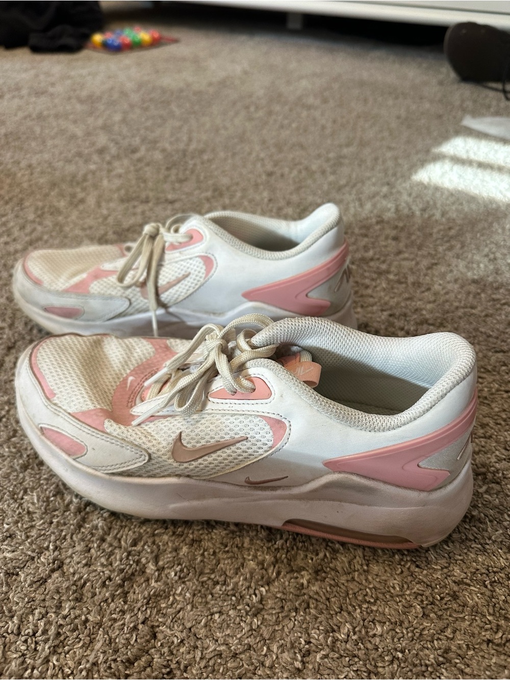 Nike White and Light Pink Women's Running Sneakers